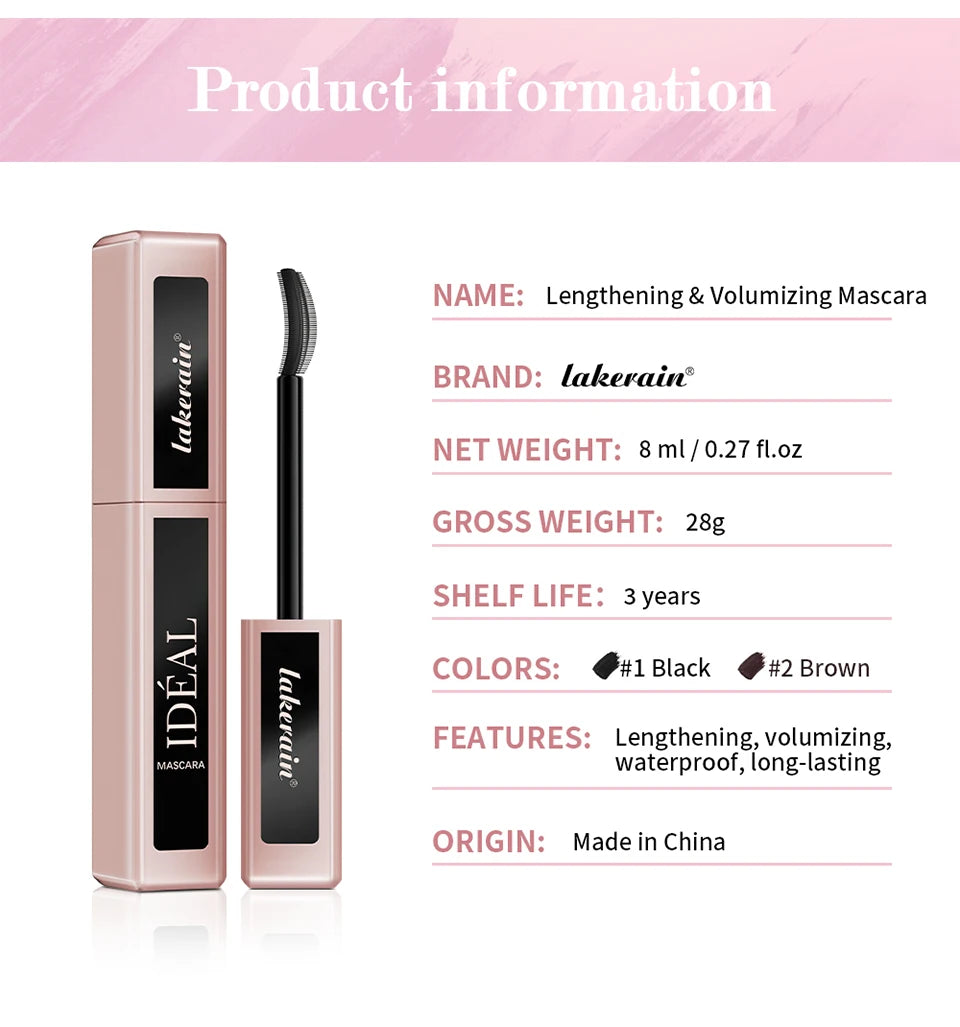Black Waterproof Mascara Lengthening Eyelash Extension Eye Lashes Brush Beauty Curling Mascara Korean Cosmetics Long-wearing - ShoreCo.Shop