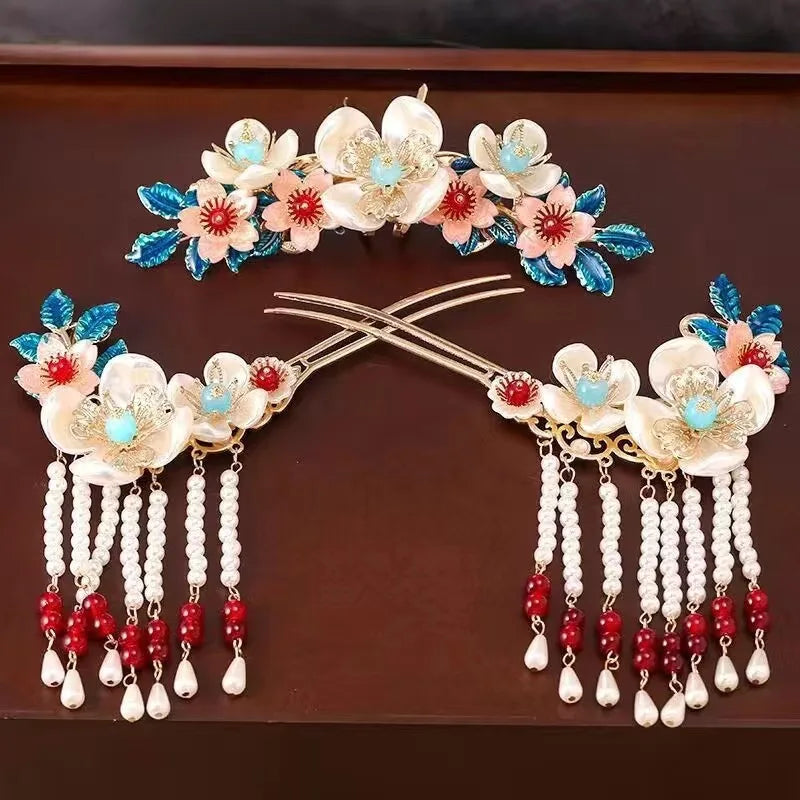 1 Set Ancient Headwear Hairpins Complete Super Immortal Made Headwear New Simple Pink flower Children's Ancient Headwear    Your Coastal Marketplace | Shoreshopper.com
