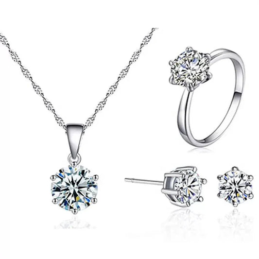 Bridesmaid Jewelry Set for Wedding 925 sterling silver chains Necklace Earring For Women Gemstone Rings Party Jewelry Sets    Home Decor Supply | Online Retail | ShoreShopper.com