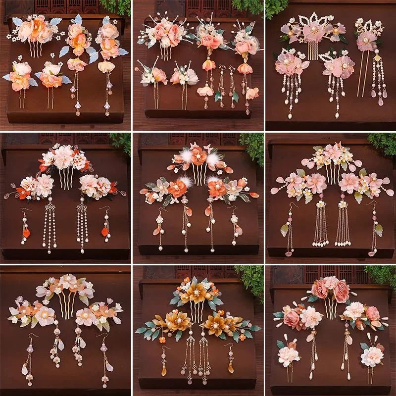 1 Set Ancient Headwear Hairpins Complete Super Immortal Made Headwear New Simple Pink flower Children's Ancient Headwear    Your Coastal Marketplace | Shoreshopper.com