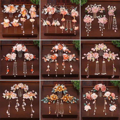 1 Set Ancient Headwear Hairpins Complete Super Immortal Made Headwear New Simple Pink flower Children's Ancient Headwear    Your Coastal Marketplace | Shoreshopper.com