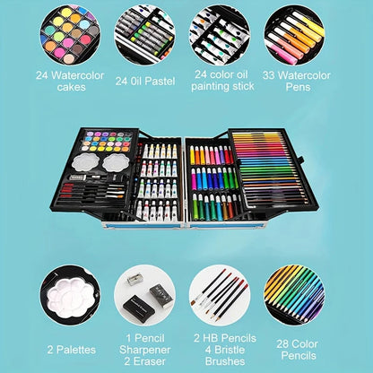Art Supplies, 145 Pack Painting Drawing Art Kit , Deluxe Double Layers Art Set Crafts, Colored Pencils, Oil Pastels, Watercolor    Home Decor Supply | Online Retail | ShoreShopper.com