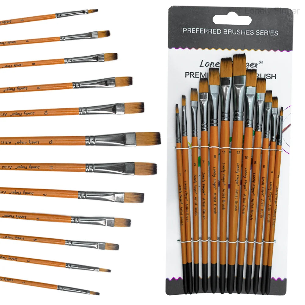 Paint Brush Set 12/48pcs Synthetic Hair for Acrylic Painting Watercolor Painting Gouache Ink Craft and Detail Painting    Home Decor Supply | Online Retail | ShoreShopper.com