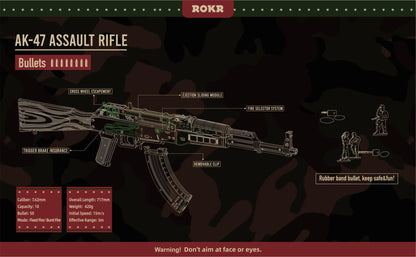 Robotime Rokr Automatic Rifle AK47 3D Wooden Gun Funny DIY Building Block Toys for Kids Adults Justice Guard Wooden PuzzleLQ901    Home Decor Supply | Online Retail | ShoreShopper.com