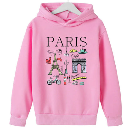Girls Paris Landmarks & Food Pattern Print Hoodie Sweatshirt GYM Lover Thick Birthday Gift Top for Kids    Home Decor Supply | Online Retail | ShoreShopper.com