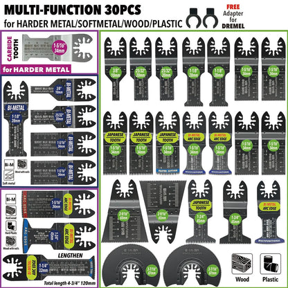 Oscillating Saw Blades Kit，Multitool Blades - Compatible with Milwaukee Dewalt  Worx Skil AEG Ryobi - ShoreCo.Shop