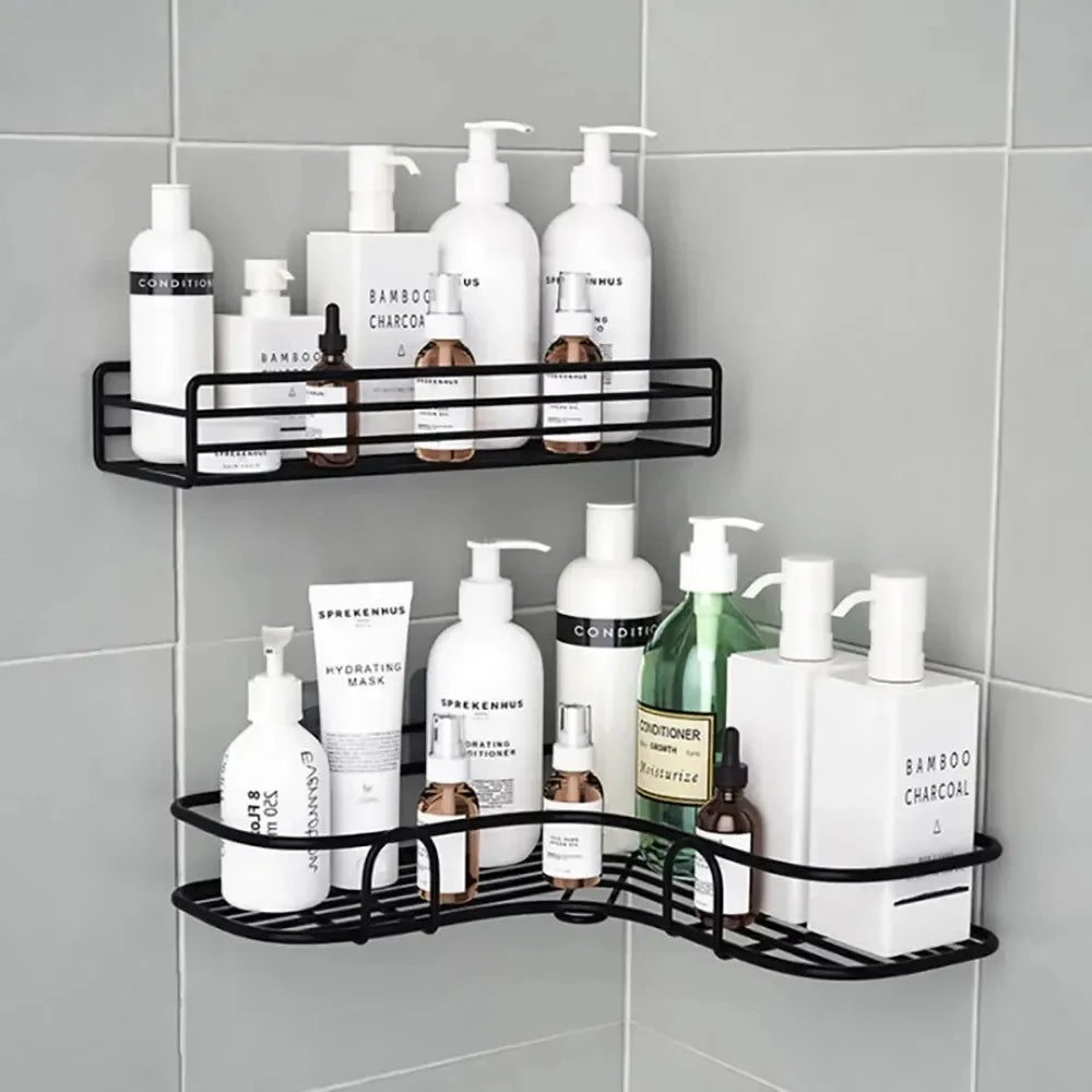 Toilet Storage Rack Bathroom Shelf No-Drill Corner Shelf Shower Wall Mounted Shelf Bracket Bathroom Accessory Organizer Shampoo    Home Decor Supply | Online Retail | ShoreShopper.com