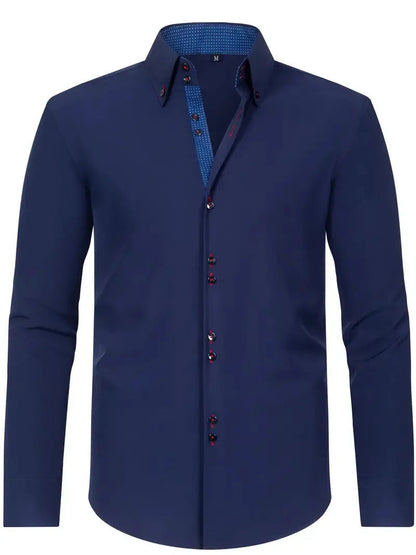 Men's shirt checkered striped geometric lapel street print long sleeved clothing fashionable streetwear designer casual    Home Decor Supply | Online Retail | ShoreShopper.com