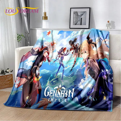 Genshin Impact Cartoon Game Soft Plush Blanket,Flannel Blanket Throw Blanket for Living Room Bedroom Bed Sofa Picnic Cover Kids    Your Coastal Marketplace | Shoreshopper.com