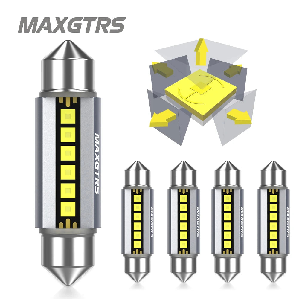 5Pcs MAXGTRS LED C5W C10W 39mm 41mm 42mm LED Festoon Canbus Error Free 6500K White Car Interior Light Reading Dome Trunk Lamp 12    Home Decor Supply | Online Retail | ShoreShopper.com