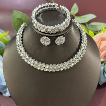 Elegant 3-Piece Crystal Jewelry Set - Rhinestone Necklace, Earrings & Bracelet    Home Decor Supply | Online Retail | ShoreShopper.com