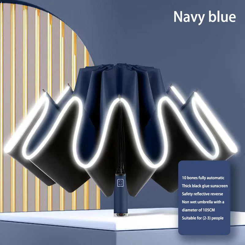 Lenovo Umbrella Windproof Strong With Reflective Stripe Reverse Automatic Fold Umbrella UV Umbrella Insulation Portable Parasol    Your Coastal Marketplace | Shoreshopper.com