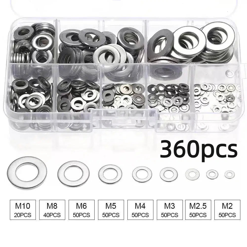 360/580pcs 304 Stainless Steel Flat Washers Set, Perfect For Home Decor, Factory Repair, Kitchens, Shops & More    Home Decor Supply | Online Retail | ShoreShopper.com