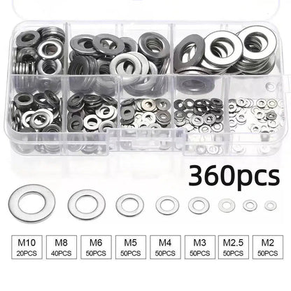 360/580pcs 304 Stainless Steel Flat Washers Set, Perfect For Home Decor, Factory Repair, Kitchens, Shops & More    Home Decor Supply | Online Retail | ShoreShopper.com