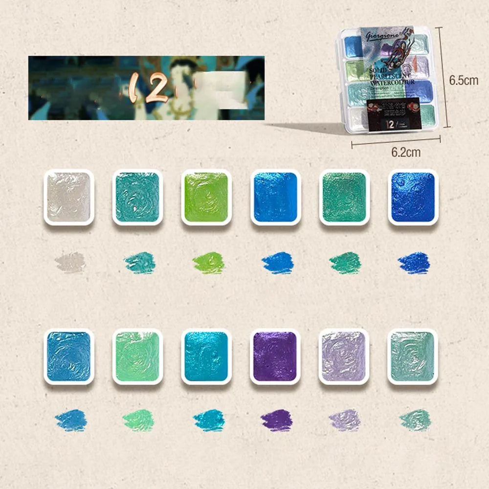 12/24/35/48Color Pearlescent Solid Watercolor Paint Multifunctional Painting Tool Set Painting Paint DIY Watercolor Sets    Home Decor Supply | Online Retail | ShoreShopper.com