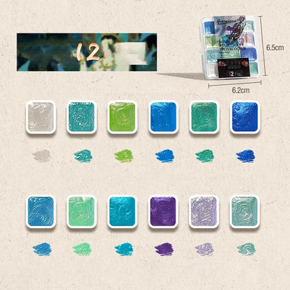 12/24/35/48Color Pearlescent Solid Watercolor Paint Multifunctional Painting Tool Set Painting Paint DIY Watercolor Sets    Home Decor Supply | Online Retail | ShoreShopper.com