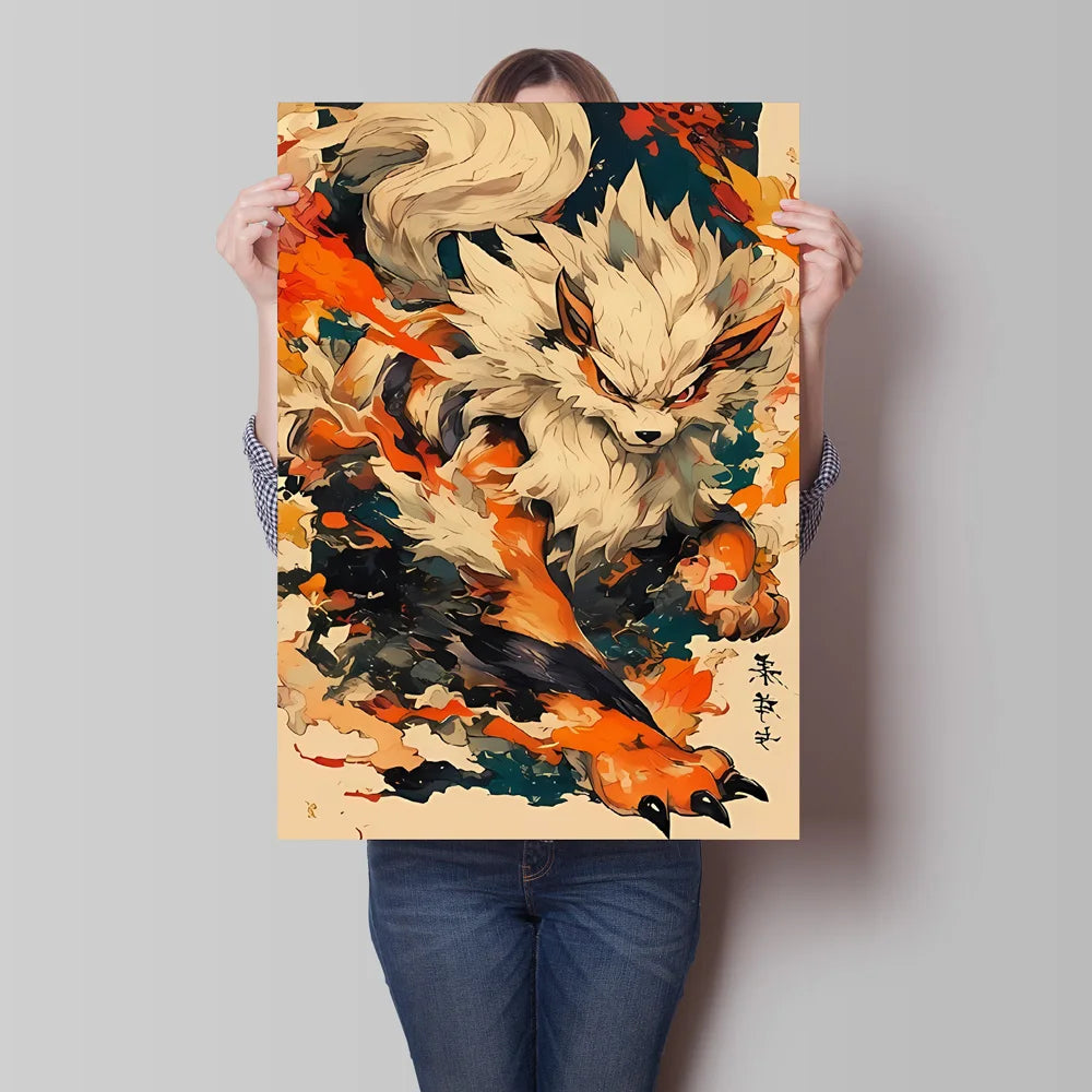 High Quality Pokemon Arcanine Pikachu Wall Painting with Unique Designs and Gorgeous Colors Adding A Touch of Brightness To Wall    Home Decor Supply | Online Retail | ShoreShopper.com