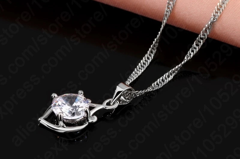 Charming Luxury Elegant Rhinestone Pendant Jewelry Set Include 925 Sterling Silver Necklace/Earring Sets    Home Decor Supply | Online Retail | ShoreShopper.com