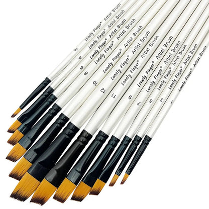 12/48pcs Premium Flat Art Paintbrush Set Durable Anti-Shedding Synthetic Nylon Bristles for Watercolor Acrylics Gouache Painting    Home Decor Supply | Online Retail | ShoreShopper.com