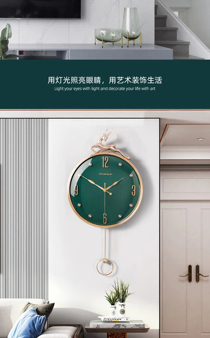 13 Inch Auspicious Deer Wall Clock Nordic Brief Design Living Room Decoration Kitchen Mute Clocks Art Wall Watch Home Decor NEW    Home Decor Supply | Online Retail | ShoreShopper.com