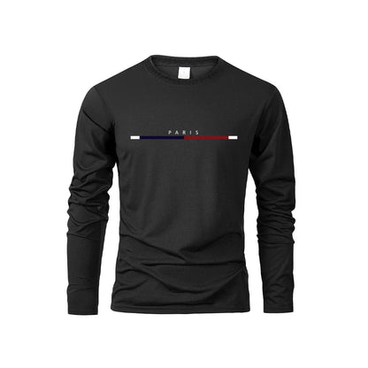 Men's Long Sleeve T Shirts of PARIS Printing Solid Color Casual Tops Autumn High Quality Loose T-Shirt Men Classic Clothing    Home Decor Supply | Online Retail | ShoreShopper.com