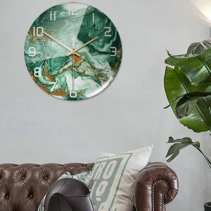 Black Gold Marble Metal Needle Modern Acrylic Round Clock 12"    Home Decor Supply | Online Retail | ShoreShopper.com