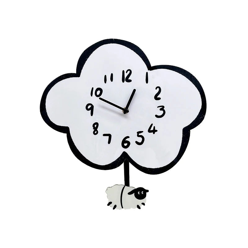 Cartoon Silent Swinging Wall Clock - Cute Home Decor for Living Room Bedroom - Room Decoration Silent Wall Clock    Home Decor Supply | Online Retail | ShoreShopper.com