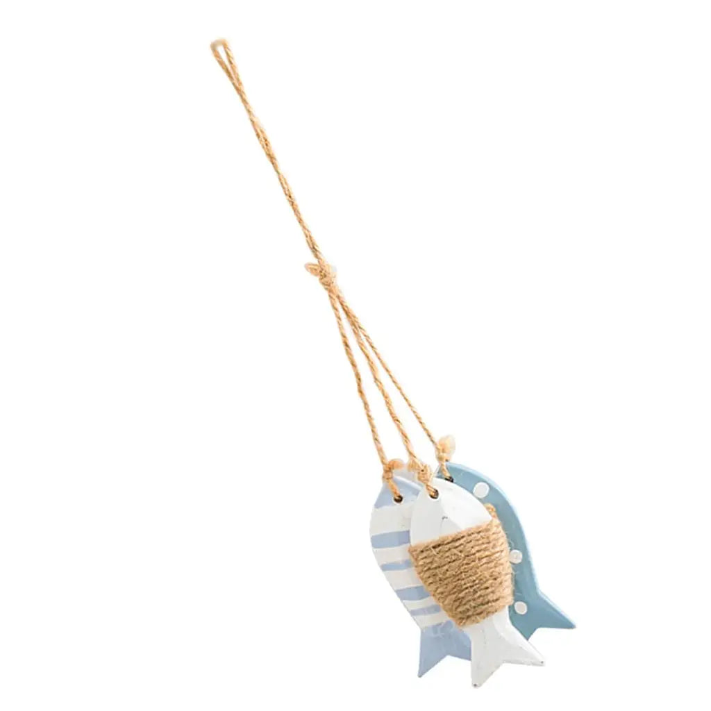 Nautical Theme 3 Fishes Wall Decor Hanging Ornaments Hand Carved Mediterranean Style Wall Hanging Sculptures For Home OfficeGift    Your Coastal Marketplace | Shoreshopper.com