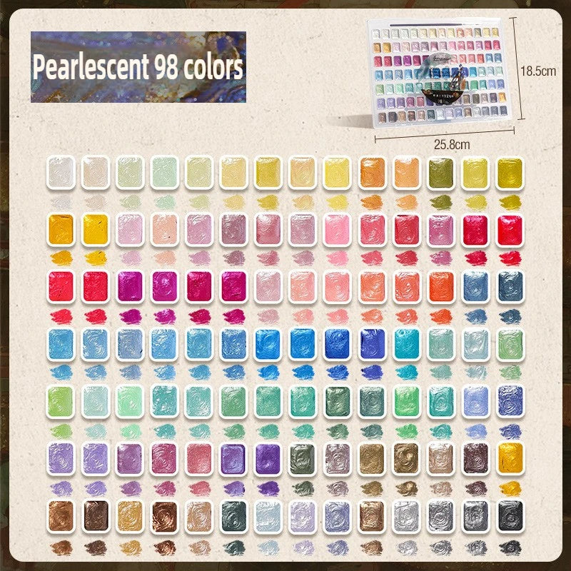 12/98/150/180 Colors Pearl Solid Water Color Paint Set Portable Professional Watercolor Painting School Art Supplies Stationery    Home Decor Supply | Online Retail | ShoreShopper.com