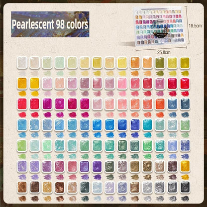 12/98/150/180 Colors Pearl Solid Water Color Paint Set Portable Professional Watercolor Painting School Art Supplies Stationery    Home Decor Supply | Online Retail | ShoreShopper.com
