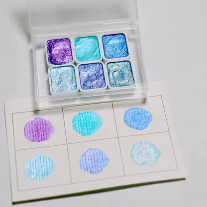 6-Color Iridescent Watercolor Paint Set for Artists and Painting Enthusiasts, Perfect for Professional Artistic Purposes    Home Decor Supply | Online Retail | ShoreShopper.com