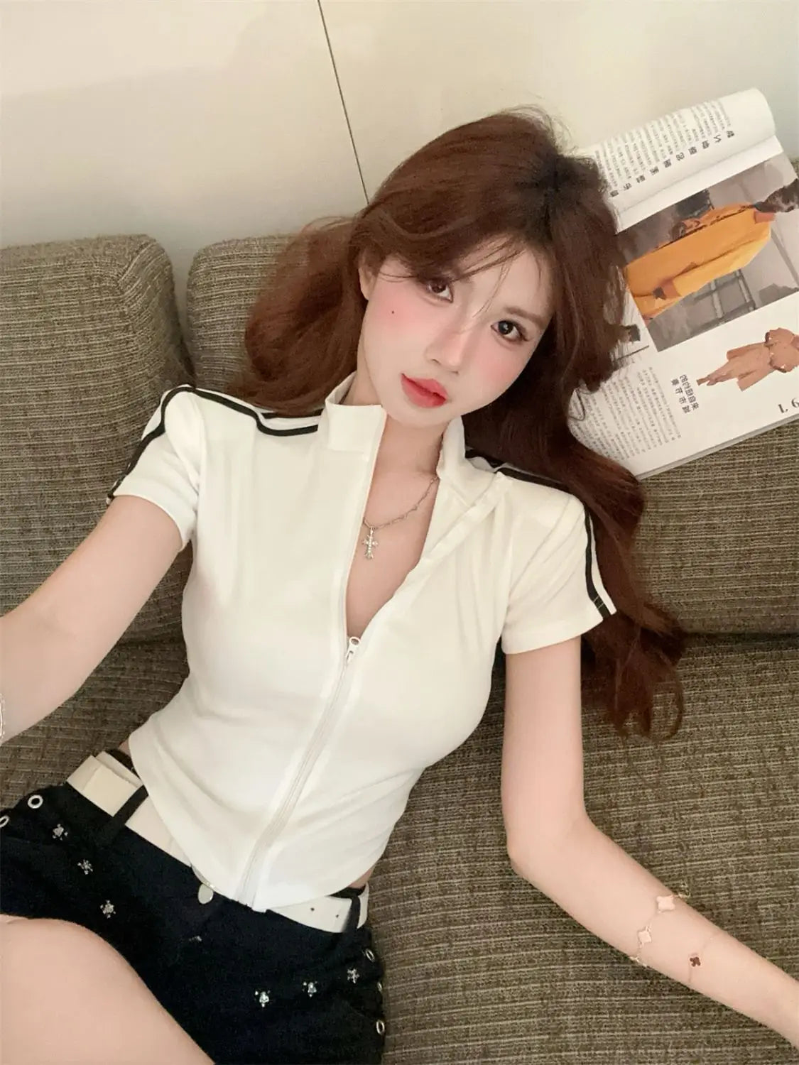 Short-sleeved T Shirt For Women Sweet And Spicy Pure Desire Design Sense Slim And Slimming T-shirt    Your Coastal Marketplace | Shoreshopper.com