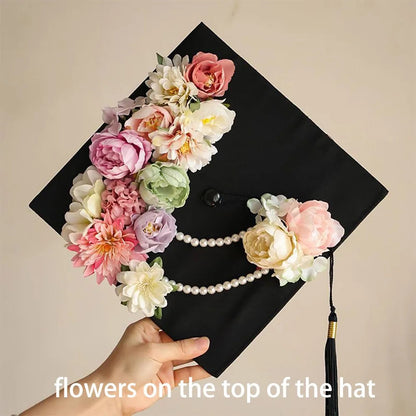 Headwear Doctor Flowers Graduation Cap Bachelor Master Trencher Cap Fringe Charm Ornament Mortar Board University    Your Coastal Marketplace | Shoreshopper.com
