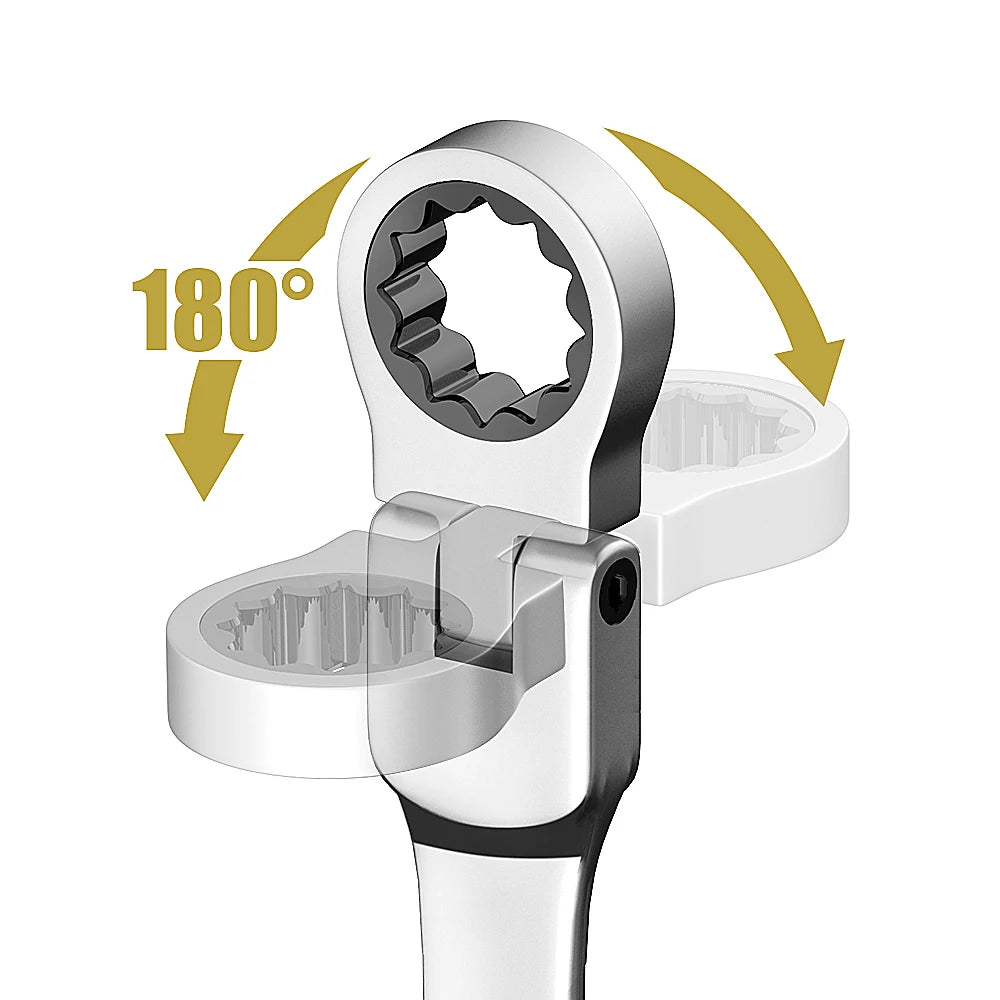 Ratcheting Combination Wrench Set, 6-22mm Metric Flex Head Ratcheting Wrench, Chrome Vanadium Steel Spanner with Bag    Home Decor Supply | Online Retail | ShoreShopper.com