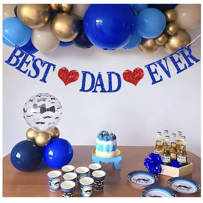 Best Dad Ever Happy Father’s Day Banner for Best Dad, Glitter Father's Day Party Decor Garland birthday decoration    Your Coastal Marketplace | Shoreshopper.com