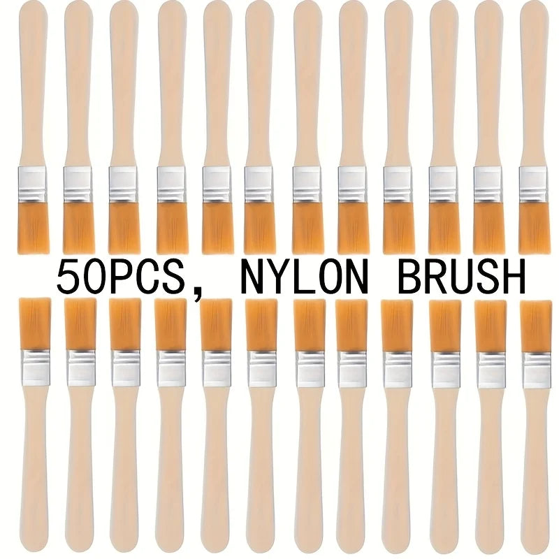 50pcs Nylon Paint Brushes with Wooden Handles, 5-Inch, Yellow Bristles, Ideal for Wall, Door, Cabinet, Furniture, Fence Painting    Home Decor Supply | Online Retail | ShoreShopper.com