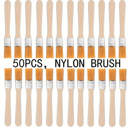 50pcs Nylon Paint Brushes with Wooden Handles, 5-Inch, Yellow Bristles, Ideal for Wall, Door, Cabinet, Furniture, Fence Painting    Home Decor Supply | Online Retail | ShoreShopper.com