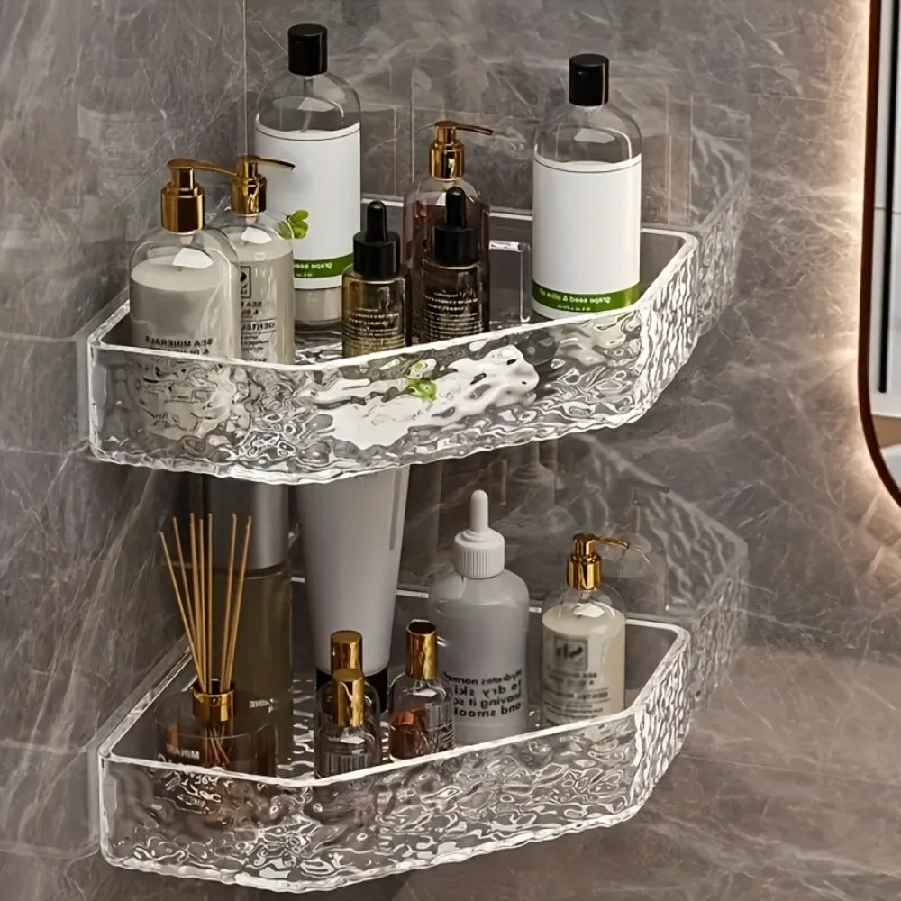 Wall Mount Corner Shelf Glacier Design Clear Bathroom Shelf for Shampoo Soap Storage Organizer Shower Caddy Bathroom Accessories    Home Decor Supply | Online Retail | ShoreShopper.com