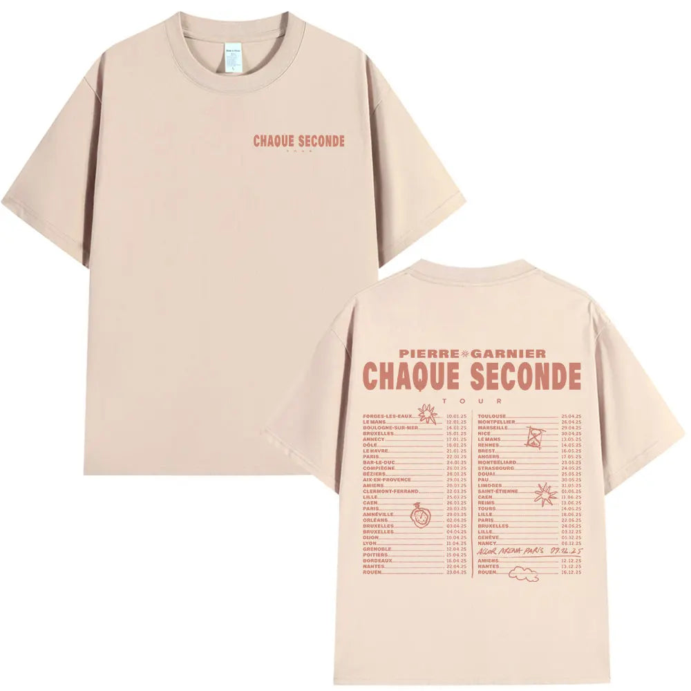 Pierre Garnier Chaque Seconde Tour Merch T-shirts Hip Hop Fashion T-shirt Women Men's Clothing Cotton Casual Oversized T Shirts    Home Decor Supply | Online Retail | ShoreShopper.com