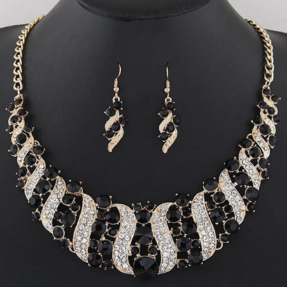 Romantic 2 Pieces/set Wedding Jewelry Set Shiny Crystal Bridal Jewelry Set Ladies Necklace Earrings    Home Decor Supply | Online Retail | ShoreShopper.com