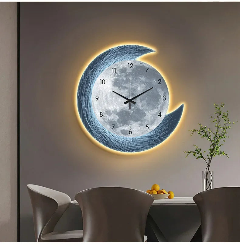 20in LED Light Wall Clock Dining Room Living Moon The Earth Modelling Silent Movement Bedroom Clock Wall Decoration Home Gifts    Home Decor Supply | Online Retail | ShoreShopper.com