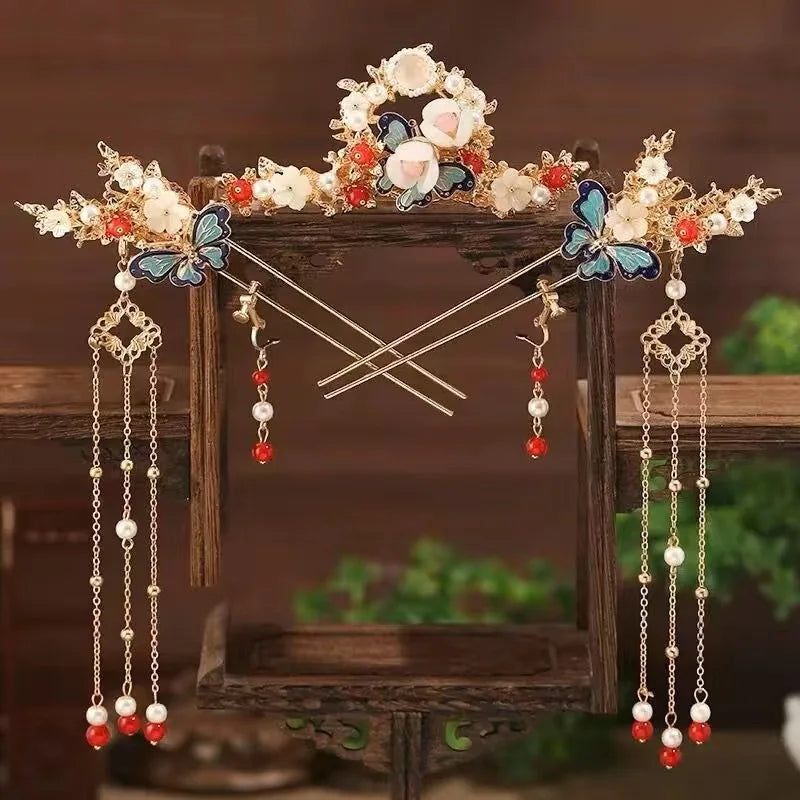 1 Set Ancient Headwear Hairpins Complete Super Immortal Made Headwear New Simple Pink flower Children's Ancient Headwear    Your Coastal Marketplace | Shoreshopper.com