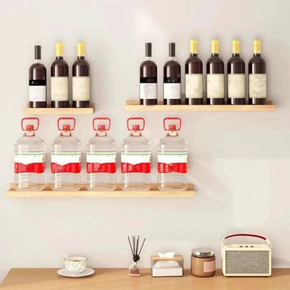 Space Saving Wooden Floating Shelf Minimalist Style Decorative Display Stand Rustic Bookshelf Organizer Living Room    Home Decor Supply | Online Retail | ShoreShopper.com