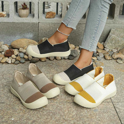 Women's shoes Women's Retro Dual-tone Slip-on Shoes Breathable Soft Sole for Comfort Summer Fashion Footwear Versatile Colorways