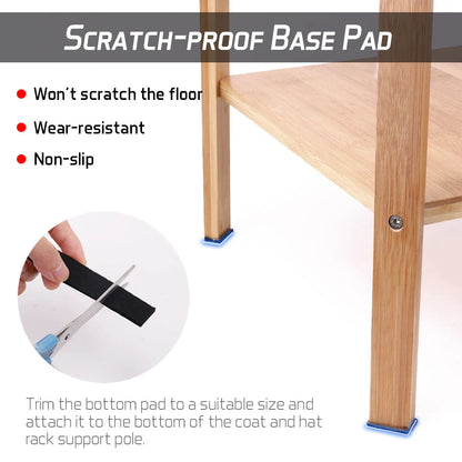 Bamboo Coat Rack Free Standing 2-Shelves Clothing Storage Garment Organizer Stand with 8 Hooks Clothes Poles 55kg Load-bearing f    Home Decor Supply | Online Retail | ShoreShopper.com