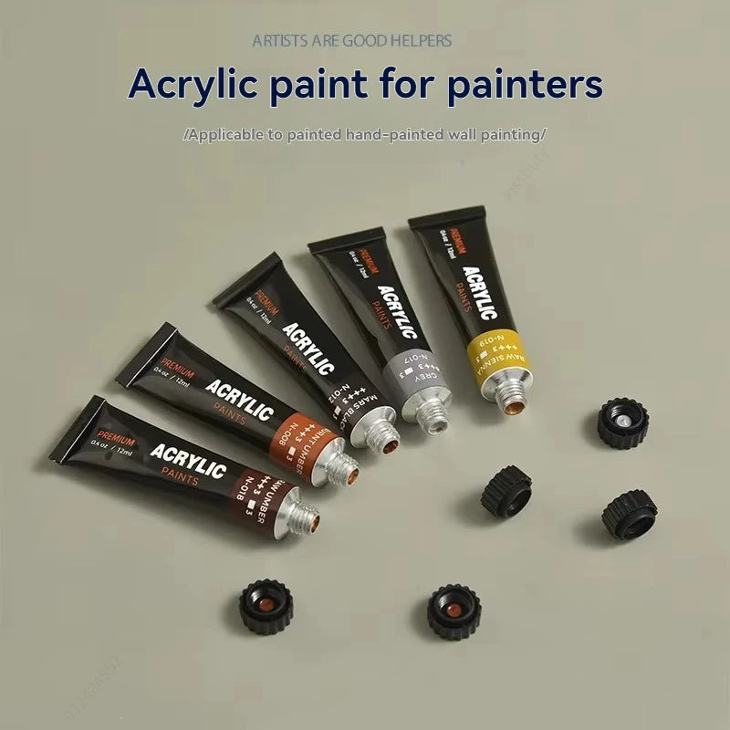 Acrylic Paint Set 12/24/30 Colours 12ml, Perfect for Canvas, Wood, Fabric, Leather, Cardboard, Paper, MDF And Crafts    Home Decor Supply | Online Retail | ShoreShopper.com