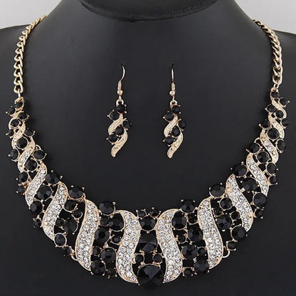 Romantic 2 Pieces/set Wedding Jewelry Set Shiny Crystal Bridal Jewelry Set Ladies Necklace Earrings    Home Decor Supply | Online Retail | ShoreShopper.com