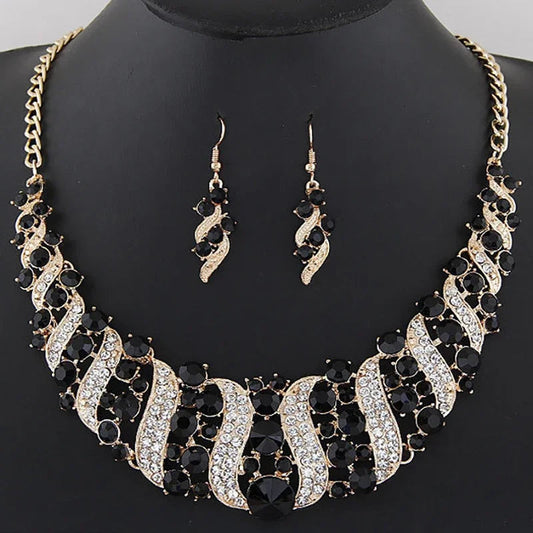Romantic 2 Pieces/set Wedding Jewelry Set Shiny Crystal Bridal Jewelry Set Ladies Necklace Earrings    Home Decor Supply | Online Retail | ShoreShopper.com
