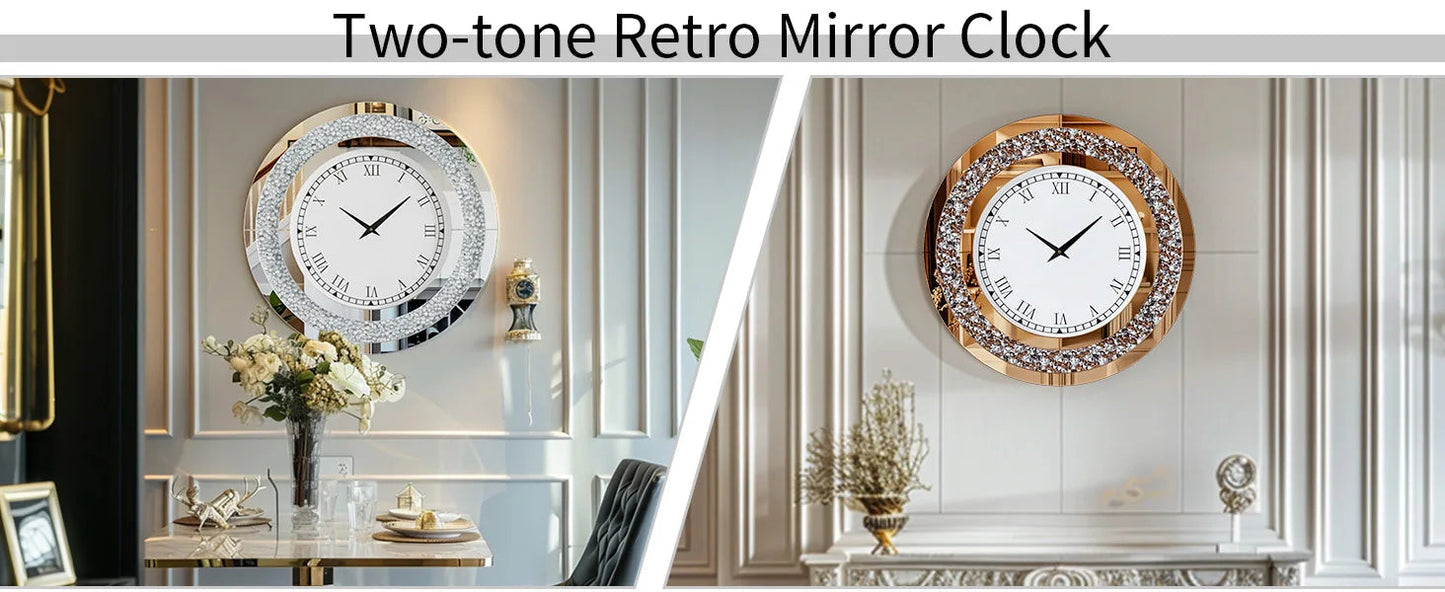 LUVODI 32inch Modern 3D Wall Clock Large Diamond Crystal Living Room Kitchen Bedroom Hall Clock with Roman Numerals    Home Decor Supply | Online Retail | ShoreShopper.com