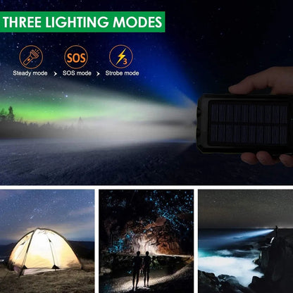 Solar Power Bank 10000mAh Portable Charging Poverbank External Battery Charger Strong Light LDE Light for All Smartphones    Home Decor Supply | Online Retail | ShoreShopper.com